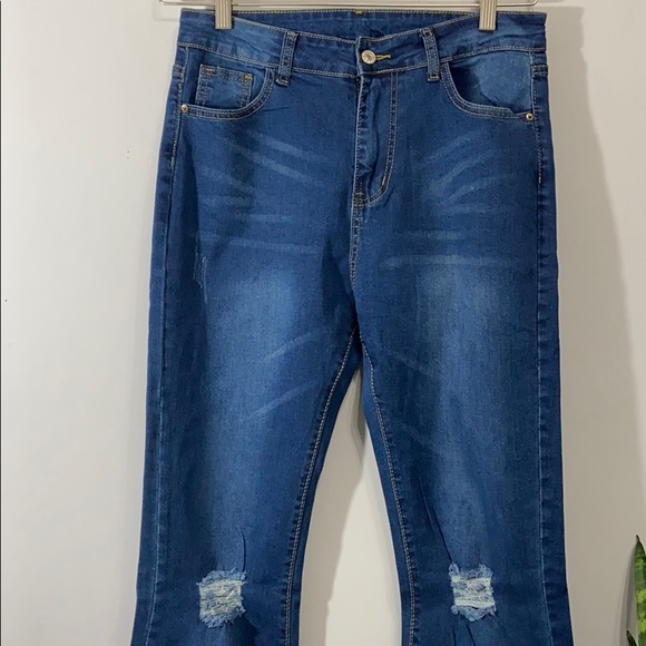 The Coco Brand Bell Bottom Wide Leg Jeans Size L - Picture 3 of 7